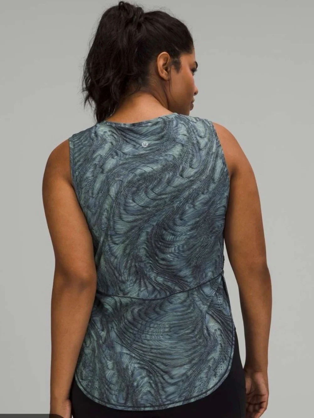 lululemon athletica Blue-Gray Swirl Sheer Tank